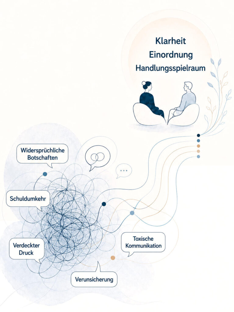 Belastende Dynamiken erkennen: Schuldumkehr, verdeckter Druck und toxische Kommunikation einordnen